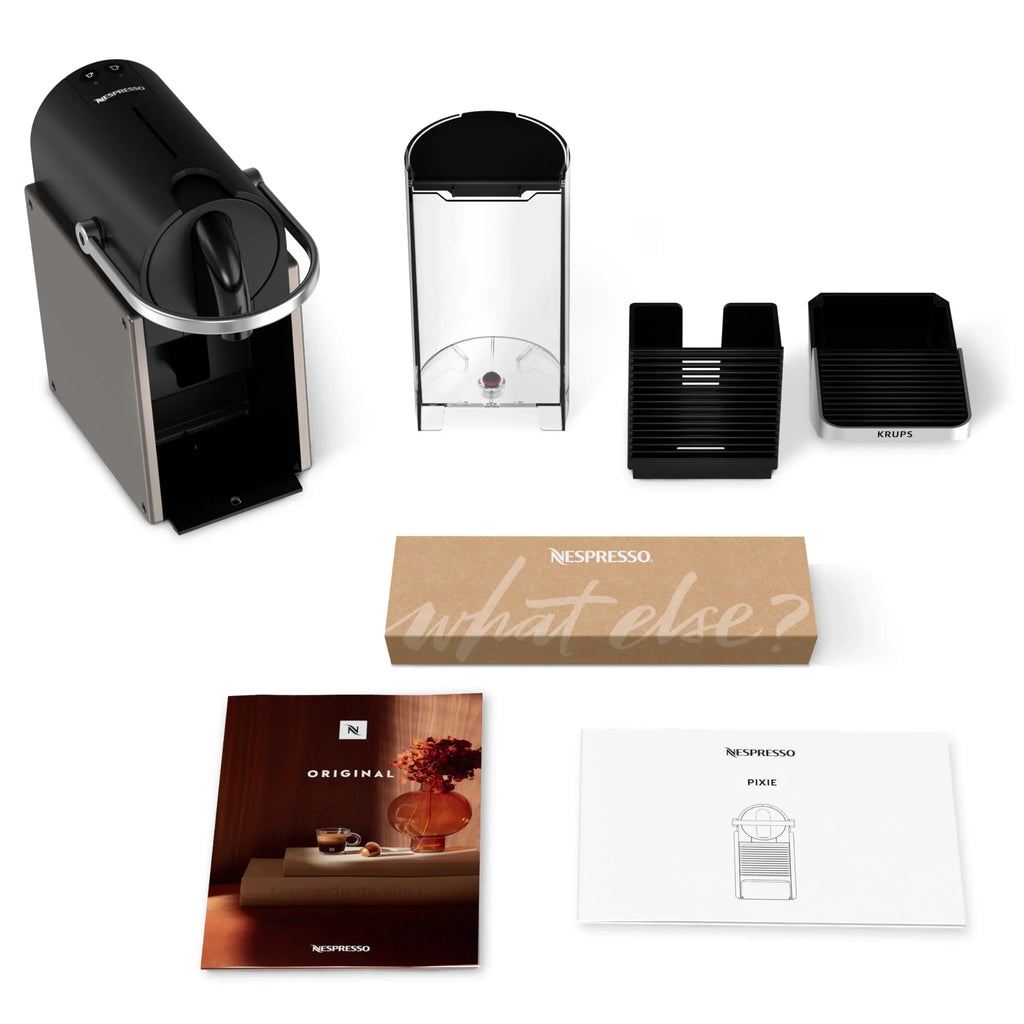 2025 Cafeteira de Cápsulas Krups Nespresso Pixie Redesign | Espresso e Lungo | Estilo industrial | Baixo consumo de energia | Desligamento automático | Bandeja ajustável | Cápsulas recicláveis | Modelo XN306T