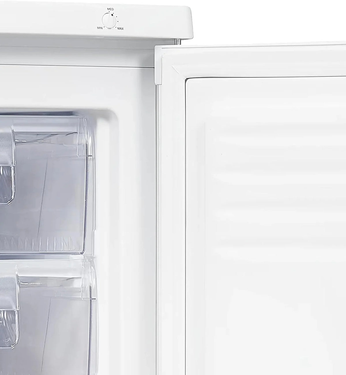 Exquisit® Freezer de Mesa 91L, Cor Branco, Classe E, Congelador 4 Estrelas, 4 Gavetas Transparentes, Porta Reversível, Controle de Temperatura, Medidas (85,5 x 55,0 x 58,0 cm)