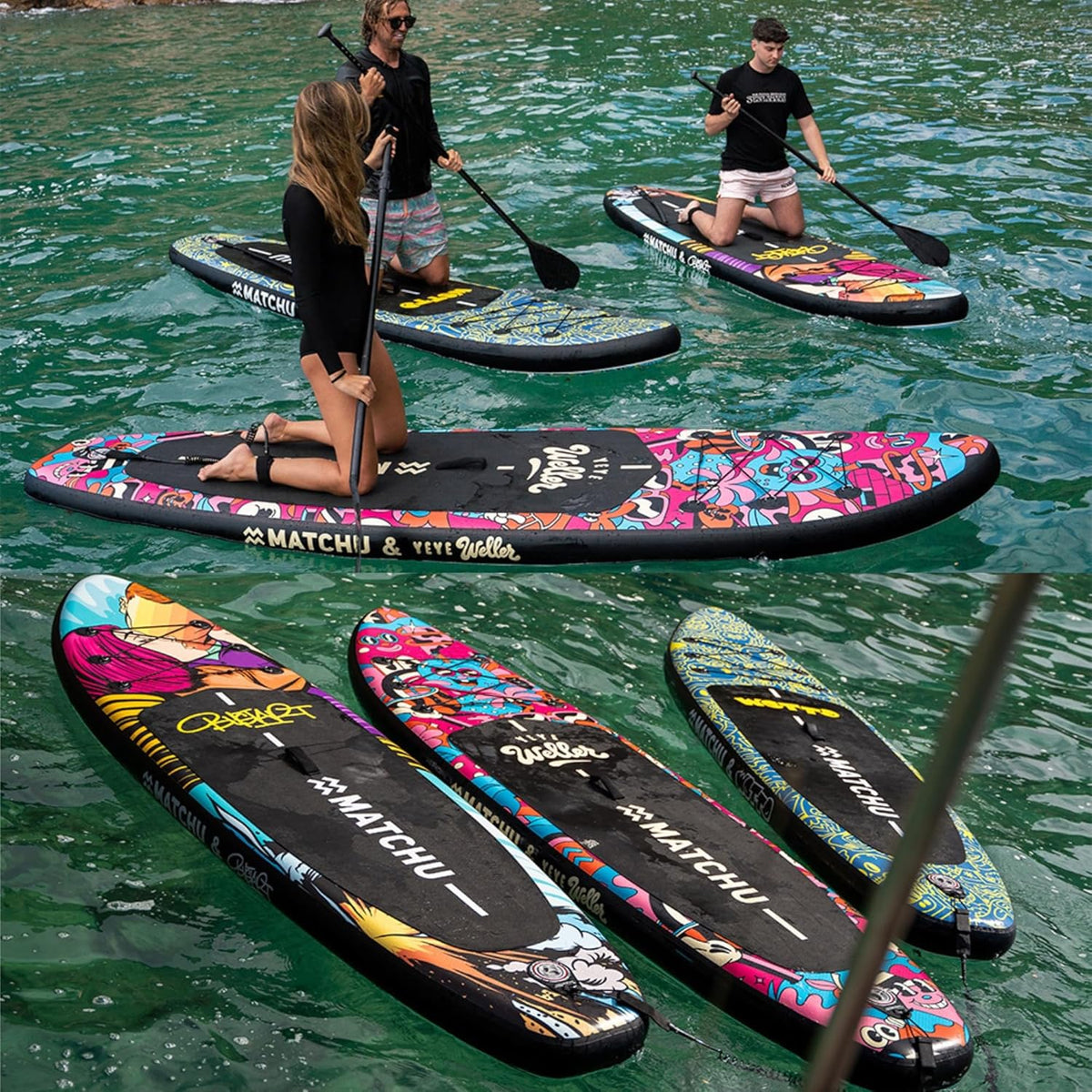 MATCHU - Prancha de SUP Inflável - Stand Up Paddle - Edição Limitada - Com Certificado - Kit Completo - 320x81x15 CM - 150 KG de Carga - Art Collection