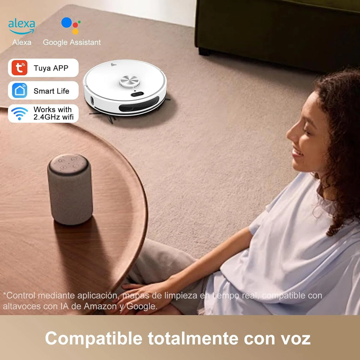Robô Aspirador e Passador de Pano até 8000 Pa Sucção Poderosa Esvaziamento Automático 220 Minutos de Autonomia Navegação a Laser LiDAR e Mapeamento Inteligente, Limpeza Personalizada Controle por Voz e Aplicativo