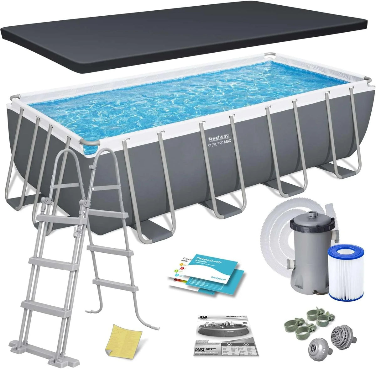 Piscina Retangular Bestway 16' x 8' x 48"/4,88 m x 2,44 m x 1,22 m