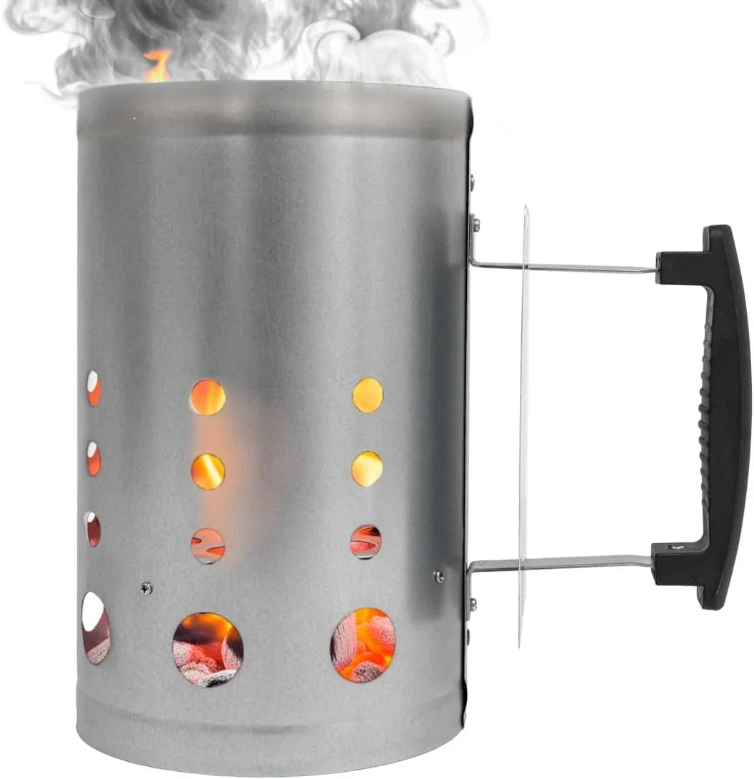 Amig - Churrasqueira a Carvão Fireplus XXL - Grelha de Aço 57x42cm - Com Rodas e Bandejas Laterais - Grelhador Grande Transportável - Depósito de Cinzas - 131x116,5x56cm