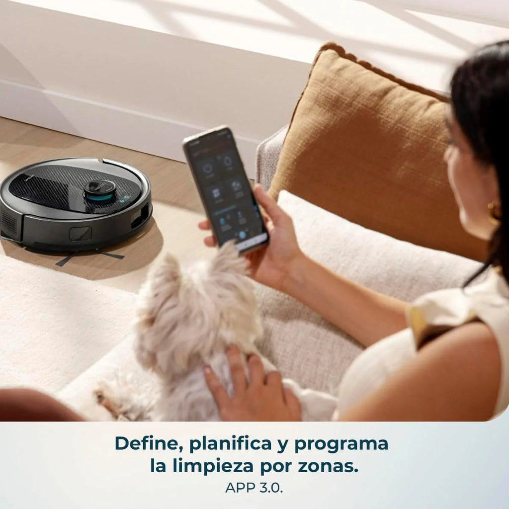 Robô Aspirador e Mopa Cecotec com Base de Esvaziamento Automático e IA Conga Y80 X-Treme. Navegação a Laser e Inteligência Artificial, 13000Pa, Base de 2,5L, Autonomia até 220m², Controlo por App 3.0