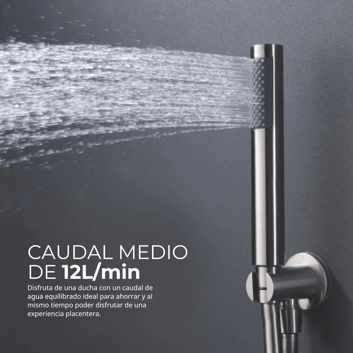 IMEX - Ducha de Parede Exterior em Aço Inoxidável | Ducha de Jardim de Parede Embutida em Aço S.316 | Conjunto de Torneiras com Água Quente e Fria para Piscina com Chuveiro | Série Moscou
