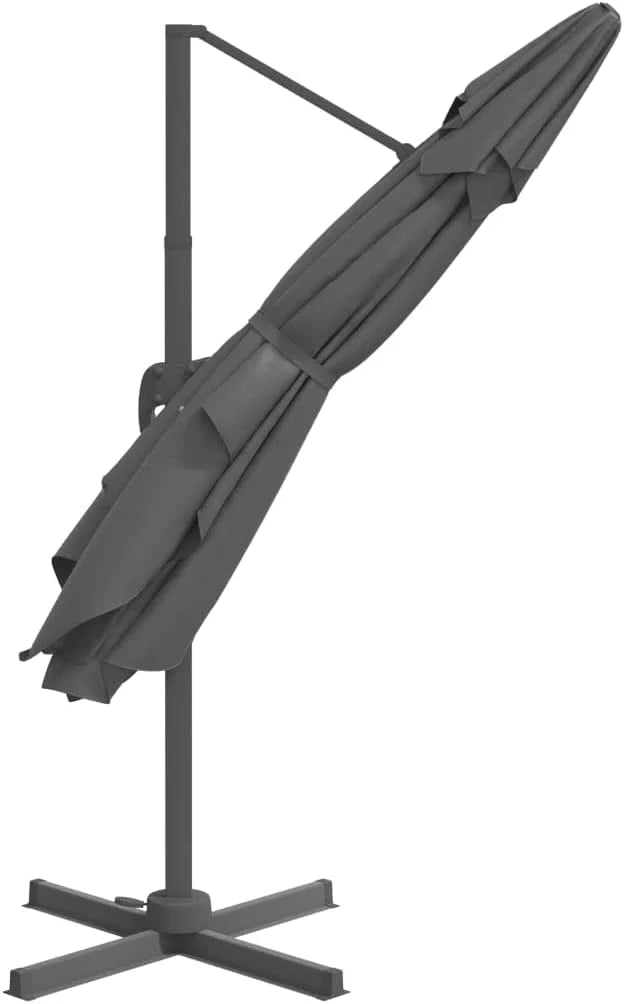 Guarda-sol lateral LED antracite, 400 x 300 cm