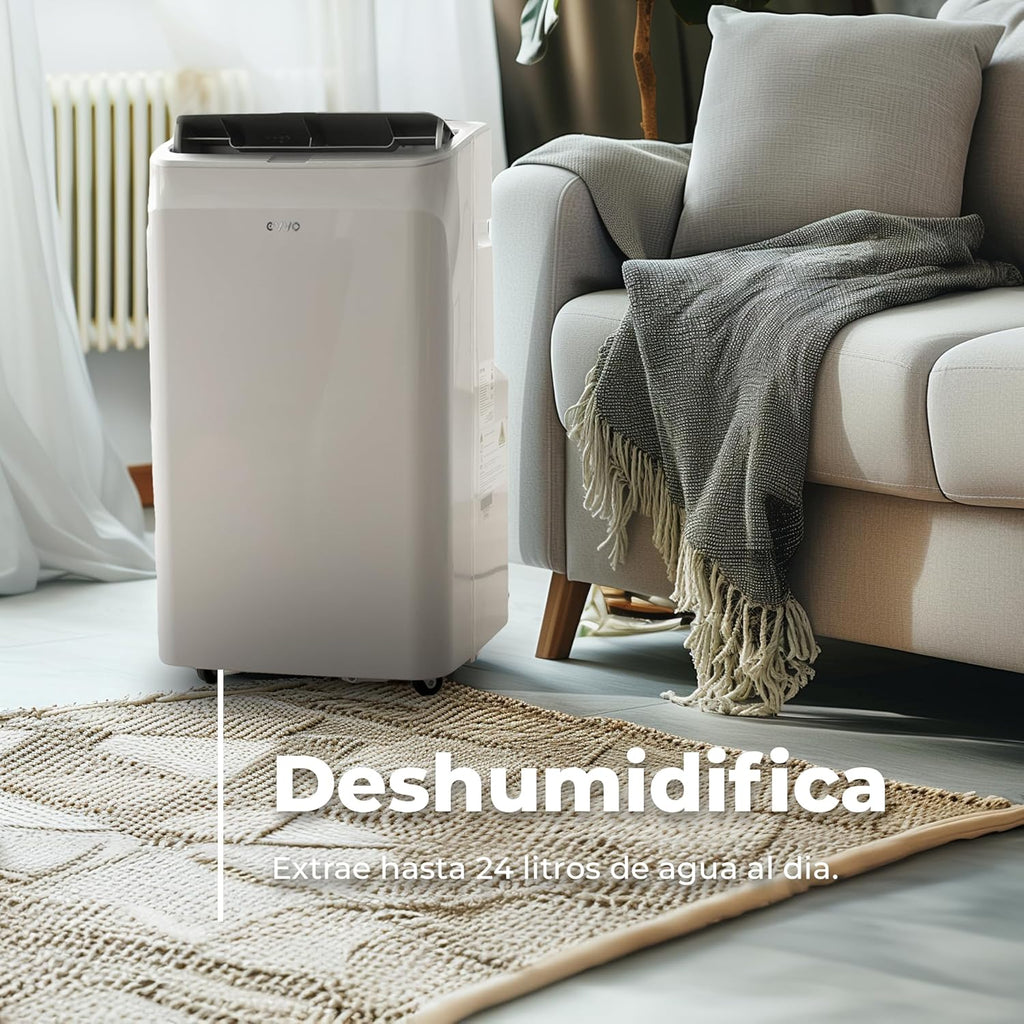 EVVO Ar Condicionado Portátil Frio e Quente, Classe A, 12.000 BTU, Controle Remoto e Timer 24h, 4 em 1, Desumidificador, Ventilação, Até 26 m2. (Modelo: CLIMA P12 Frio e Quente)