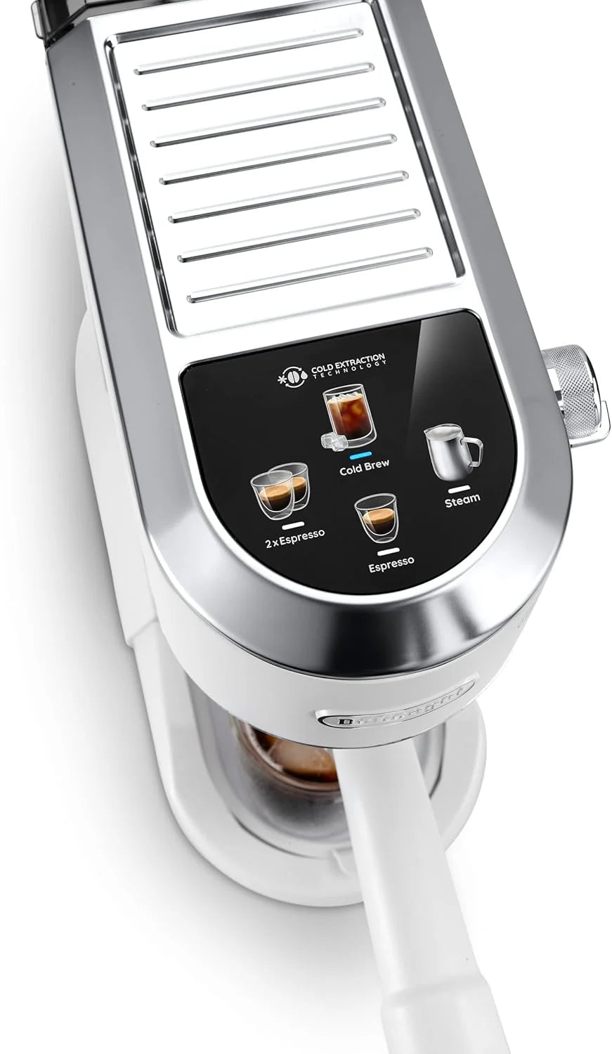 De'Longhi Dedica – Cafeteira Espresso Bomba de Aço Inoxidável para Café Moído ou Saches, Espresso e Cappuccino, Reservatório de 1.3 Litros, Sistema Anti-gotejamento, Modelo EC685.M, Cor Metal
