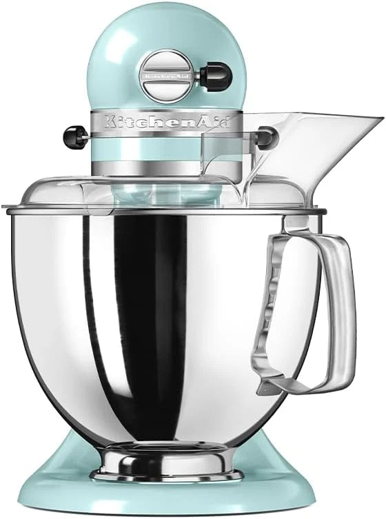 Batedeira KitchenAid Artisan - Robô de Cozinha com Cabeça Inclinável - Batedeira de Massa com 5 Acessórios - Batedeira de Reposteria com 2 Tigelas de Aço Inoxidável - 4,8 L e 3 L - Azul-gelo