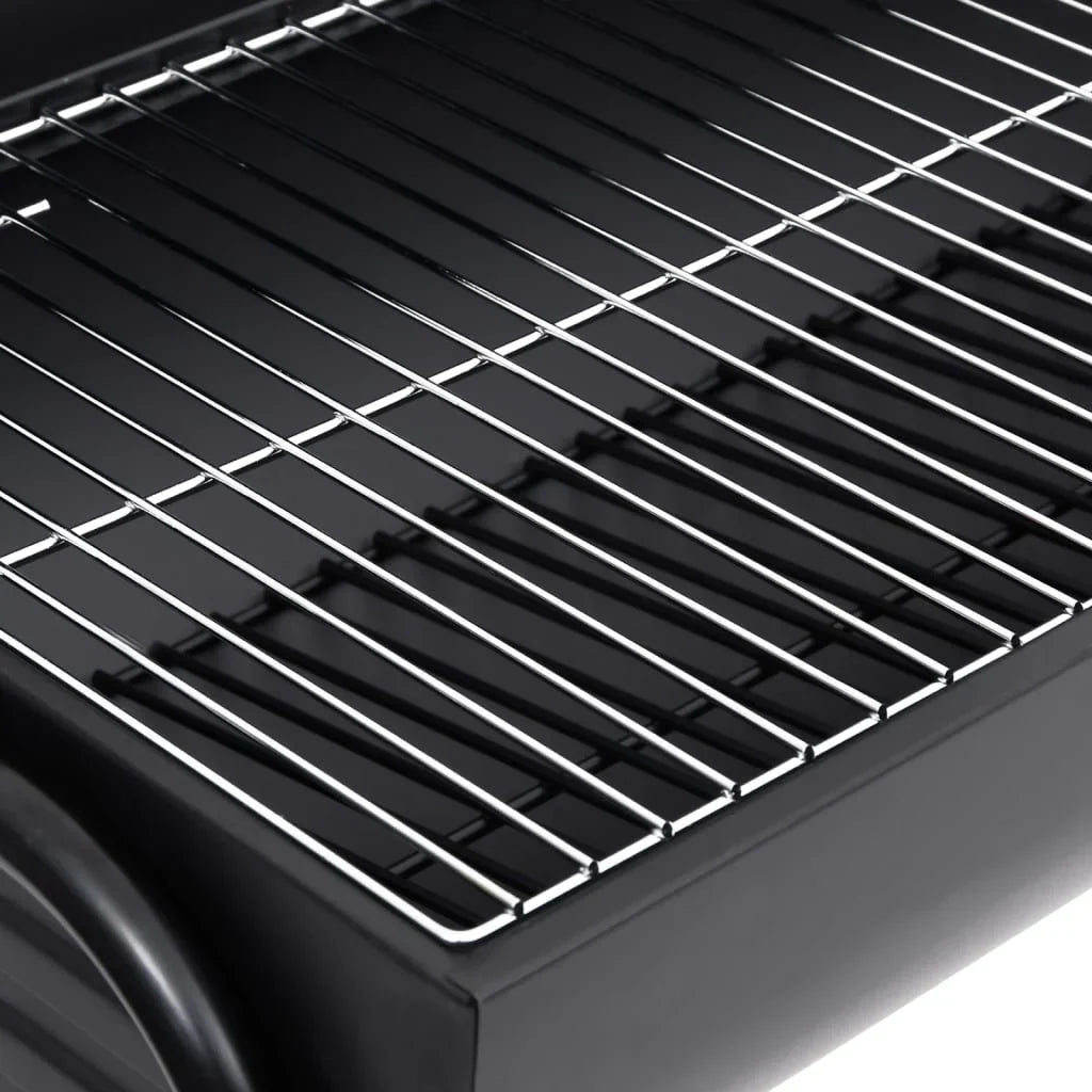 Parrilla 2026 com 2 grelhas de cozimento preta – Churrasqueira portátil de 80x95x90 cm em aço
