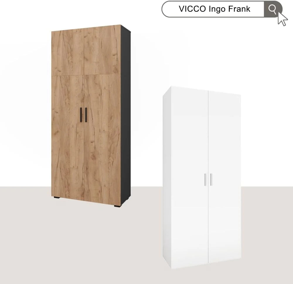 Vicco Armário Universal Ingo, Antracite/Carvalho Dourado, 80 x 183.8 cm