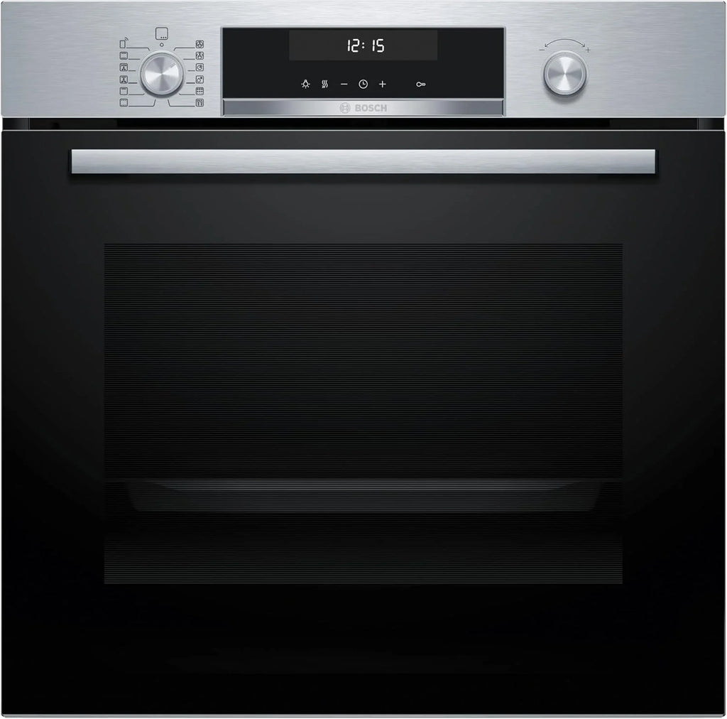 Bosch - Forno Multifunções Pirolítico, 60 cm. de largura, Série 6, Home Connect, 3D Hotair, Autolimpeza, Comandos ocultáveis, Preto, HBG578ES7