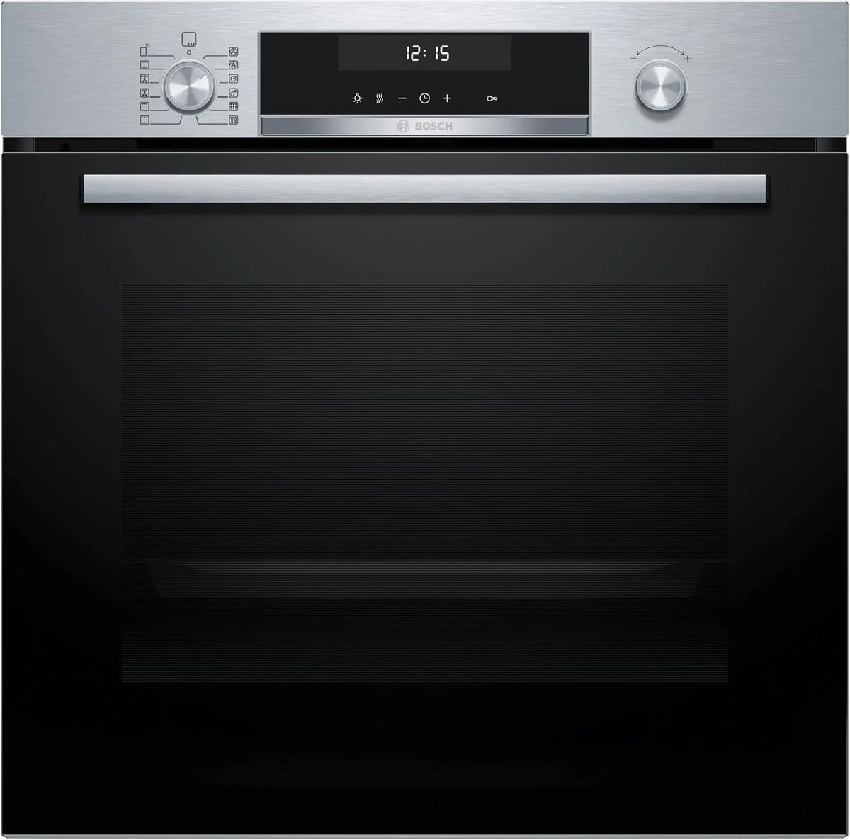 Bosch - Forno Multifunções Pirolítico, 60 cm. de largura, Série 6, Home Connect, 3D Hotair, Autolimpeza, Comandos ocultáveis, Preto, HBG578ES7