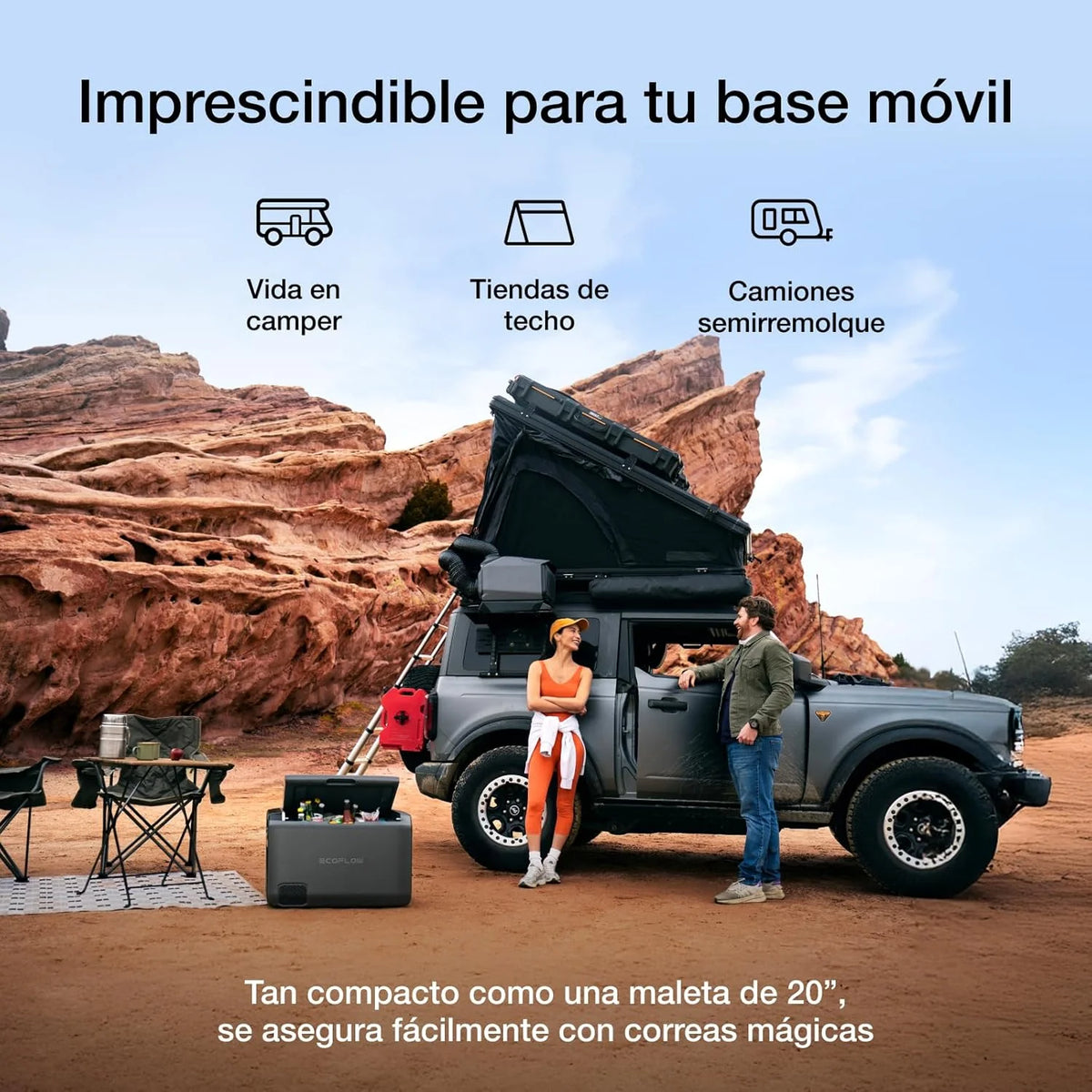 EcoFlow WAVE 3 Climatizador portátil com bateria extra de 1024 Wh, refrigeração 1800 W, aquecimento 2000 W, autonomia de 8 h, controle por app, para campismo, autocaravanas, veículos todo-o-terreno