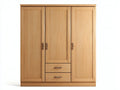 Armário de três portas madeira 160x60x190 cm - cor natural - estilo moderno armazenamento