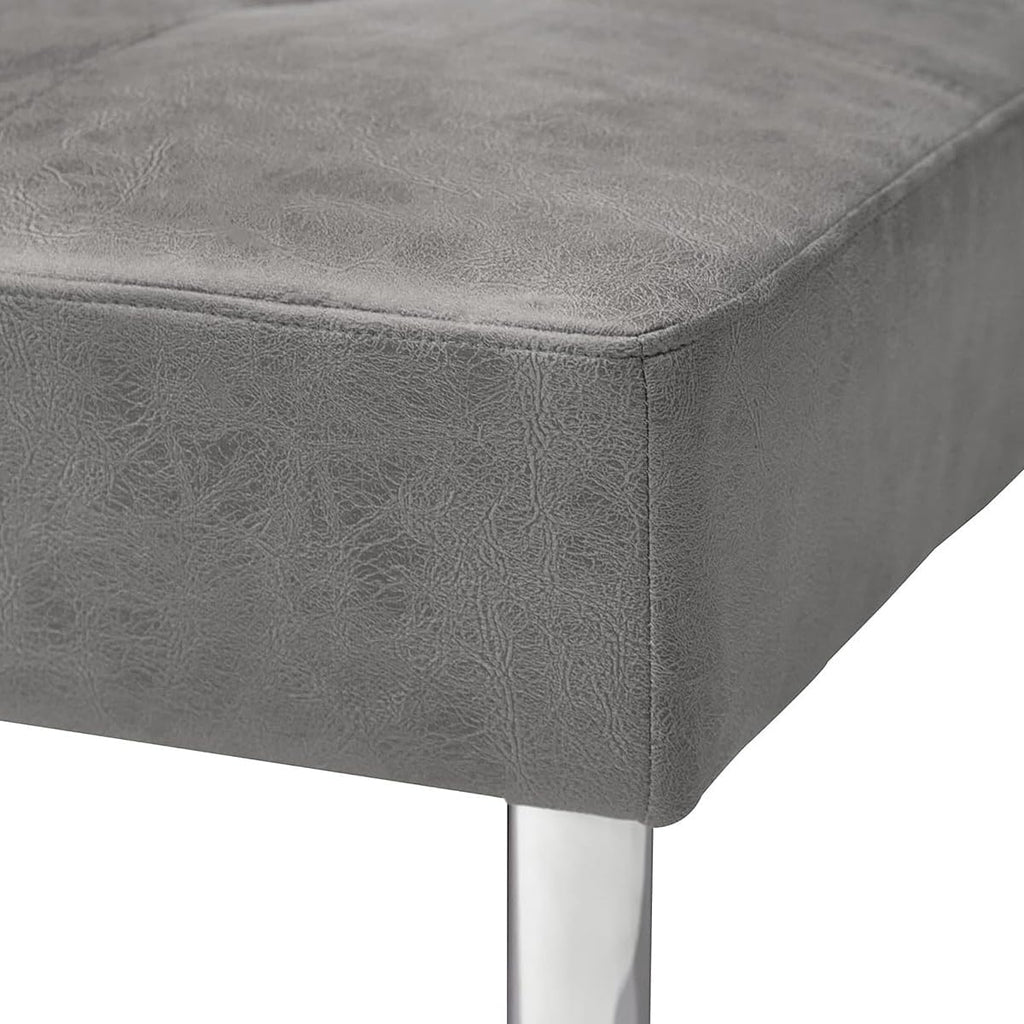 Mattfy - Sofá-Cama Clic Clac de 3 Lugares, Modelo Milos, Design Moderno, Prático e Funcional, Acabamento em Cinza