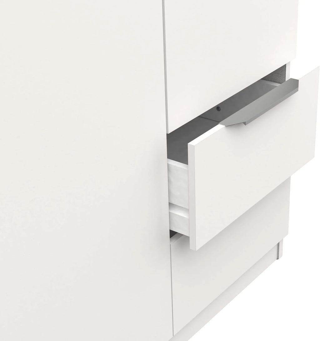 Miroytengo Guarda-Roupa Ghost Grande 6 Portas e 2 Gavetas Cor Branco Mate 203x119 cm