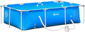 Outsunny Piscina Desmontável Tubular 252x152x65 cm com Bomba Filtrante de Cartucho 1200L/H Piscina Retangular Exterior para Adultos e Crianças 2163L Azul