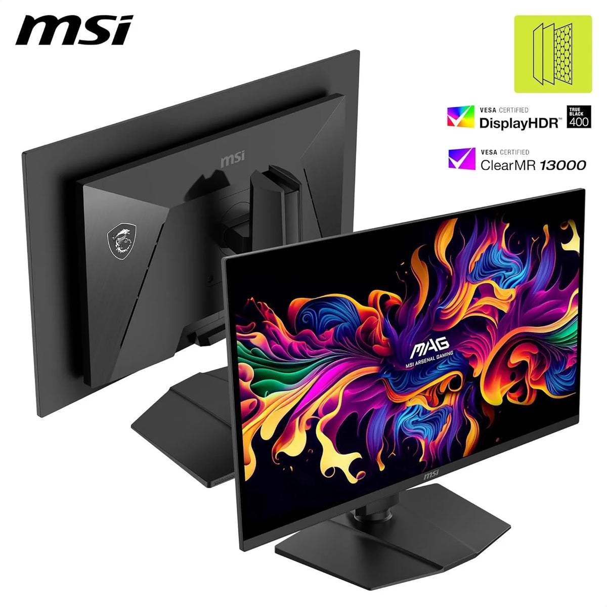 MSI MAG 273QP QD-OLED X24 Gaming Display 26,5" WQHD - Painel Quantum Dot OLED 2560 x 1440, 240Hz / 0,03ms, 99.1% DCI-P3, E≤2, DisplayHDR True Black 400 - DP 1.4a, HDMI 2.1