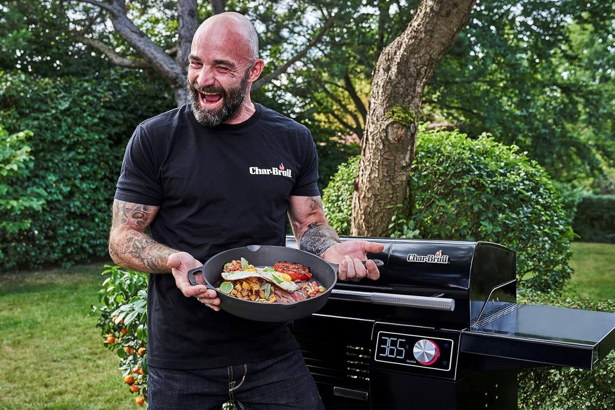 Char-Broil Churrasqueira Elétrica SMART-E - Churrasqueira com E-POWER 90-370°C, controle preciso de temperatura, função de limpeza - Ideal para cozinhar ao ar livre, no jardim e no pátio