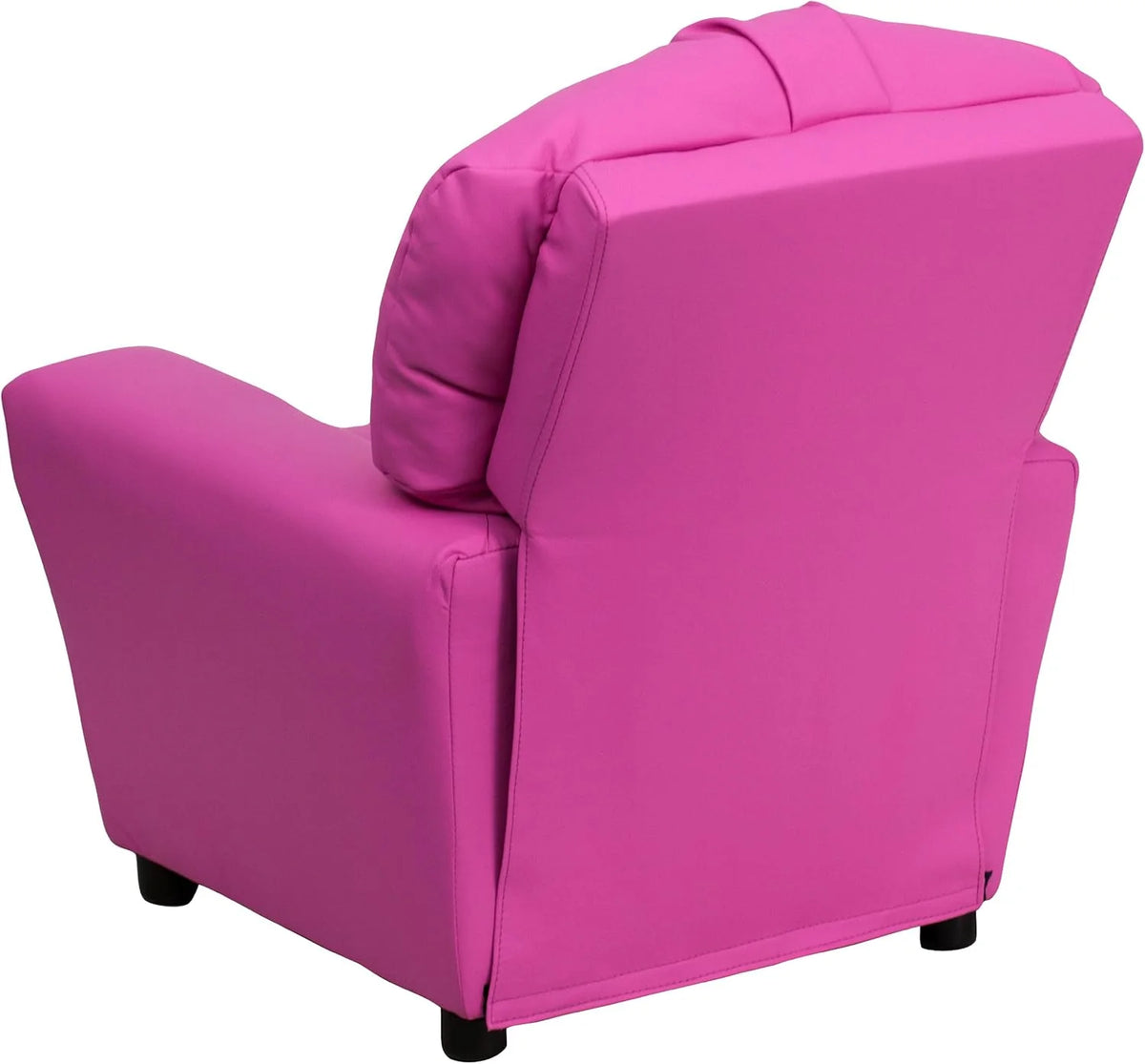 Poltrona Reclinável Infantil Contemporânea Flash Furniture com Porta-Copos, Madeira, Vinil Bege, 66,04 x 53,34 x 53,34 cm