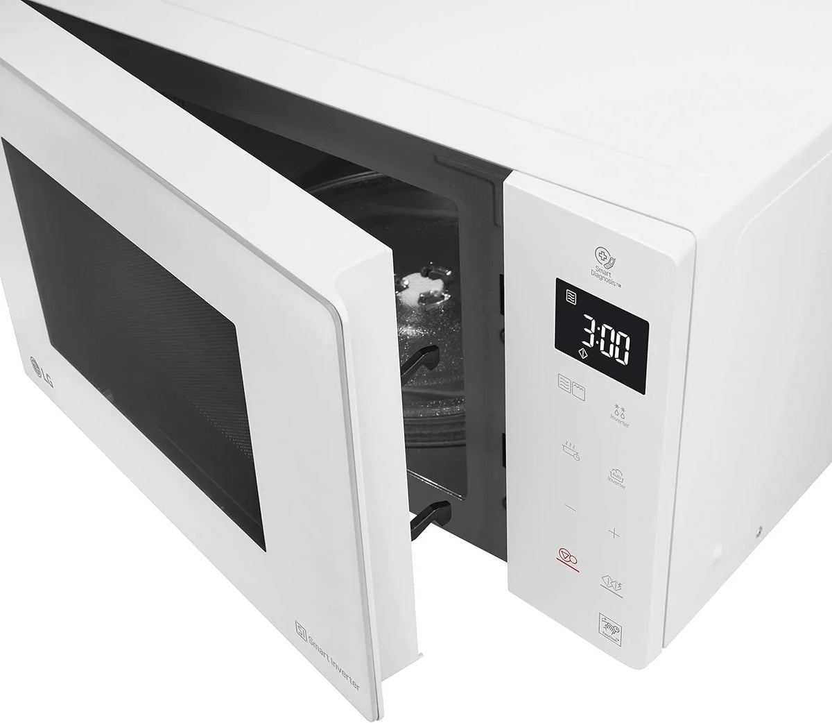 Forno Micro-ondas LG MH6535GIS com Tecnologia Inverter e Grill de Quartzo, 25 Litros de Capacidade, 1000 W, Programas Automáticos, Níveis de Potência Ajustáveis para Cozimento Ideal e Função EasyClean, Preto