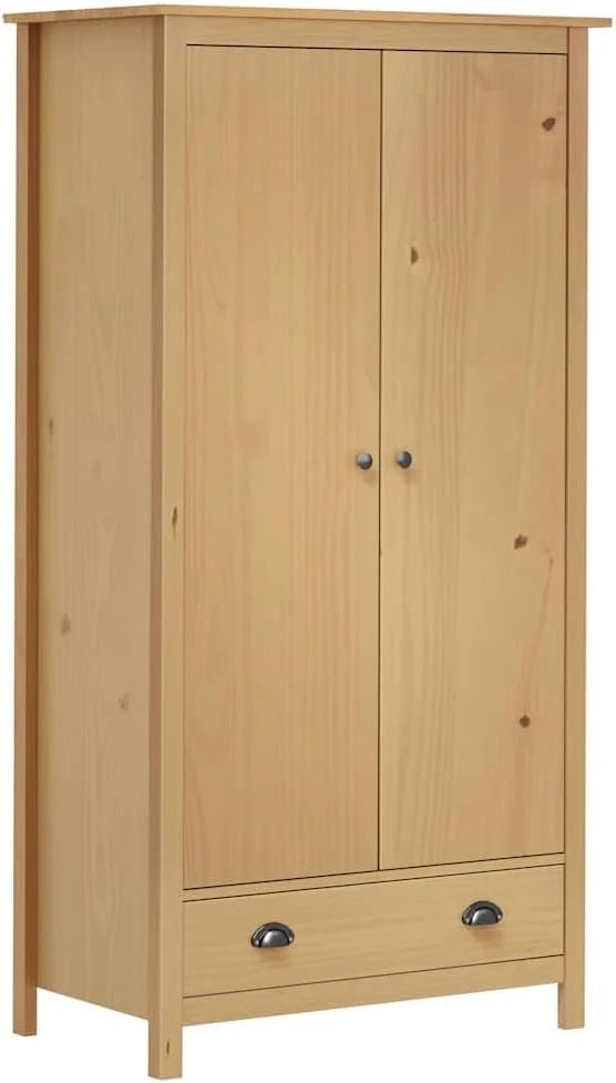 vidaXL Guarda-Roupa de 2 Portas Mobiliário para Roupa Armários de Quarto Organizador de Roupa Pendurada Armazenamento 89x50x170 cm Branco Madeira de Pinho