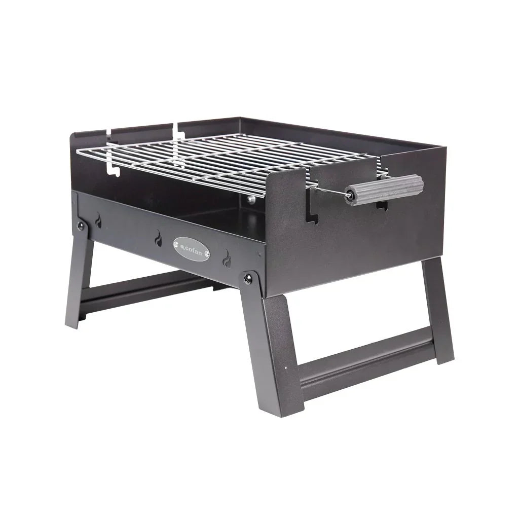Churrasqueira a Carvão Portátil Cofan | Grelha de Aço Cromado | Churrasqueira Dobrável | Com Alças Laterais | Ideal para Camping, Jardim e Varanda | Medidas: 45,5 X 34,5 X 31,5 Cm