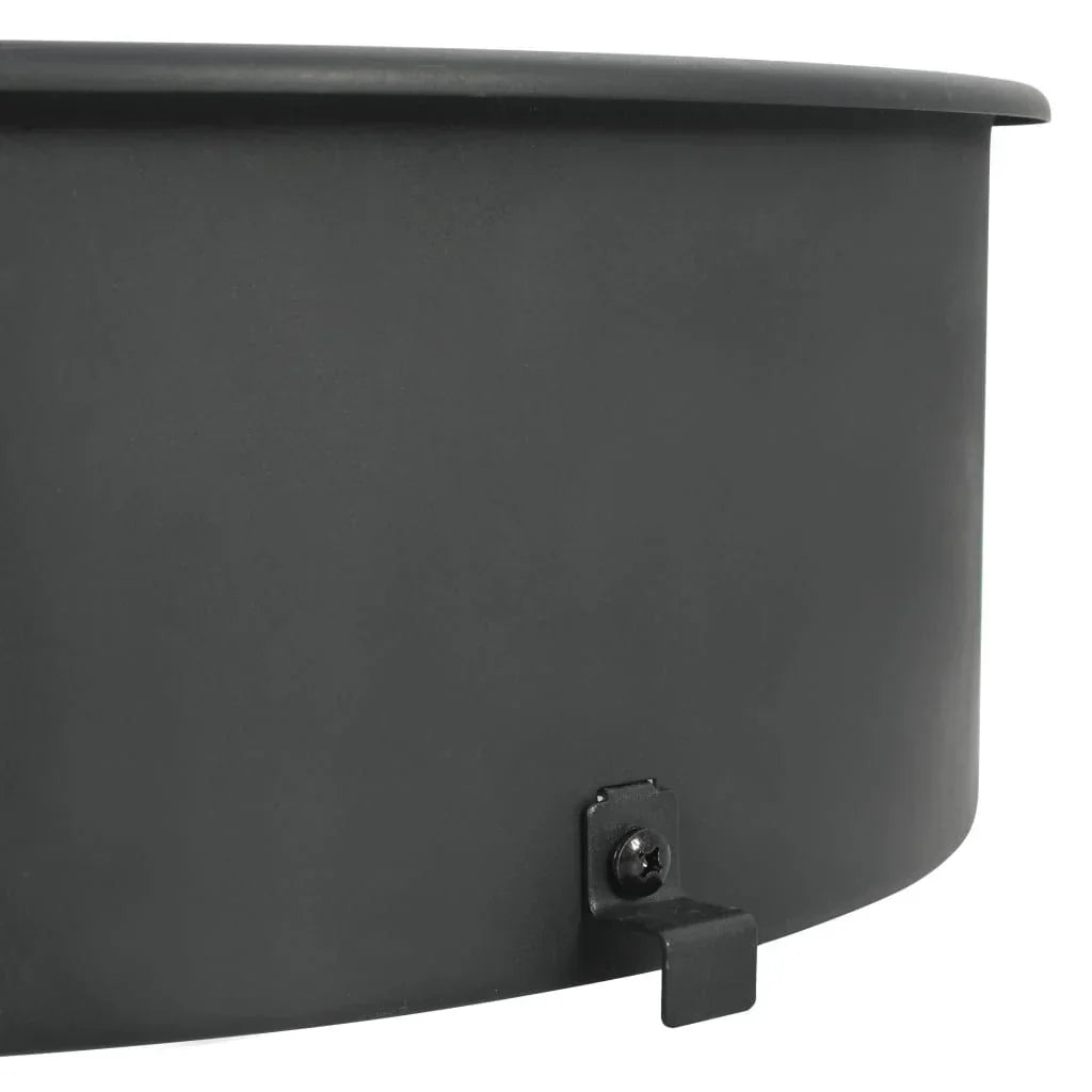 Kit Anel de Churrasqueira Rotativa Preto 57 cm Vidaxl