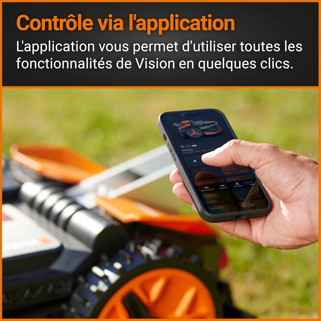 WORX Landroid Vision M550 WR205E Robô Cortador de Grama para Jardins de até 550 m² – Robô Cortador de Grama Inteligente sem Fio de Limite – WiFi e Bluetooth – Prevenção Ativa de Obstáculos com