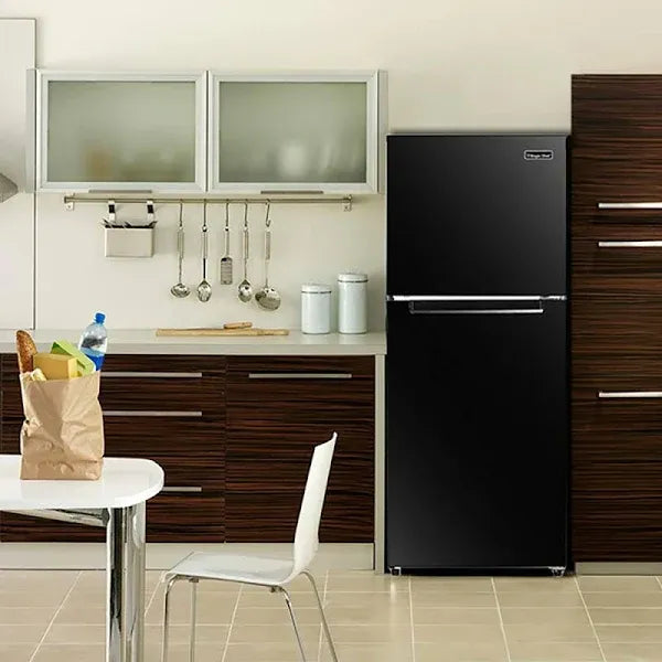 Refrigerador de topo Magic Chef HMDR1000BE, 10,1 pés cúbicos, preto, 2025