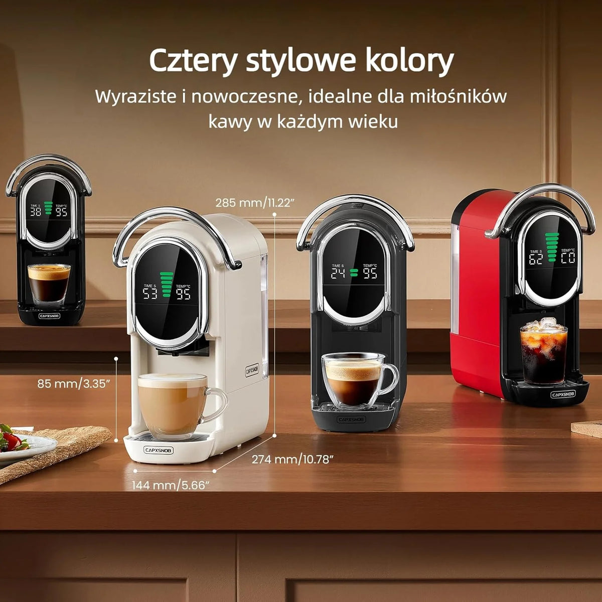 Máquina de Café Multicápsula 5 em 1 Mini Magician1, para Nespresso, Dolce Gusto, Lavazza A Modo Mio, Saquetas ESE 44mm e Café Moído, Bomba Italiana de 20 Bares, 1450W, Display LED, para Casa e Escritório
