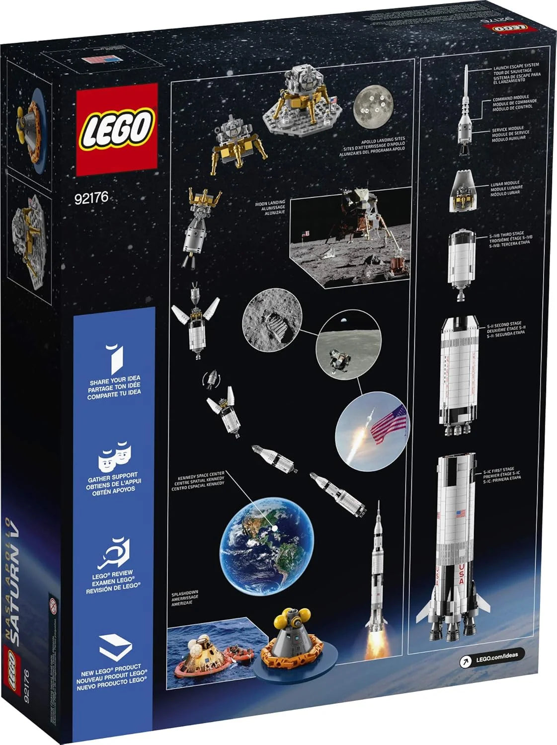 Kit de Construção Ideias NASA Apollo Saturn V 21309 (1969 Peças)