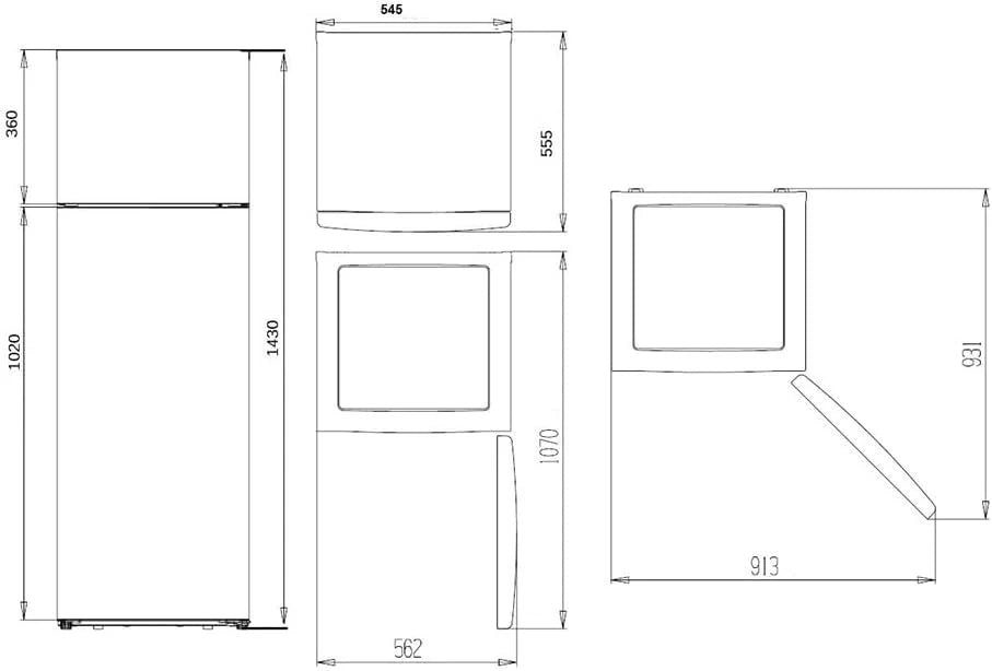 Refrigerador de 2 Portas Aspes Branco AF145503E. Capacidade 206 Litros, Porta Reversível, Baixo Nível de Ruído, Eficiência Energética Classe E