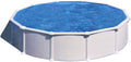 Piscina de Aço Elevada, Redonda com Aparência de Aço Branco. Piscinas Desmontáveis para Jardim 550 x 132 cm - Piscina Gre KITPROV508 Atlantis.
