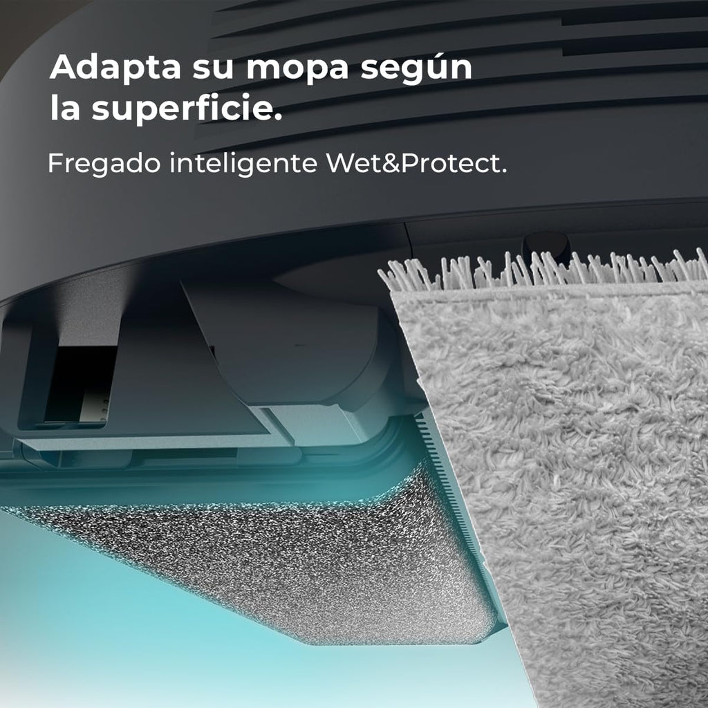 Cecotec Robô Aspirador e Passa Pano com IA, Base de Esvaziamento Automático e Tecnologia a Laser Conga Z100. 20000Pa, Limpeza Profissional com Mopa Bimaterial XXL, Esvaziamento Automático de Pó, Água e Limpeza de Mopas, App