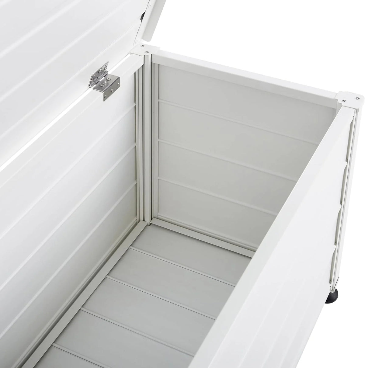 Beliani Baú de Alumínio Externo Armário de Jardim Branco 113 x 50 cm Campalto