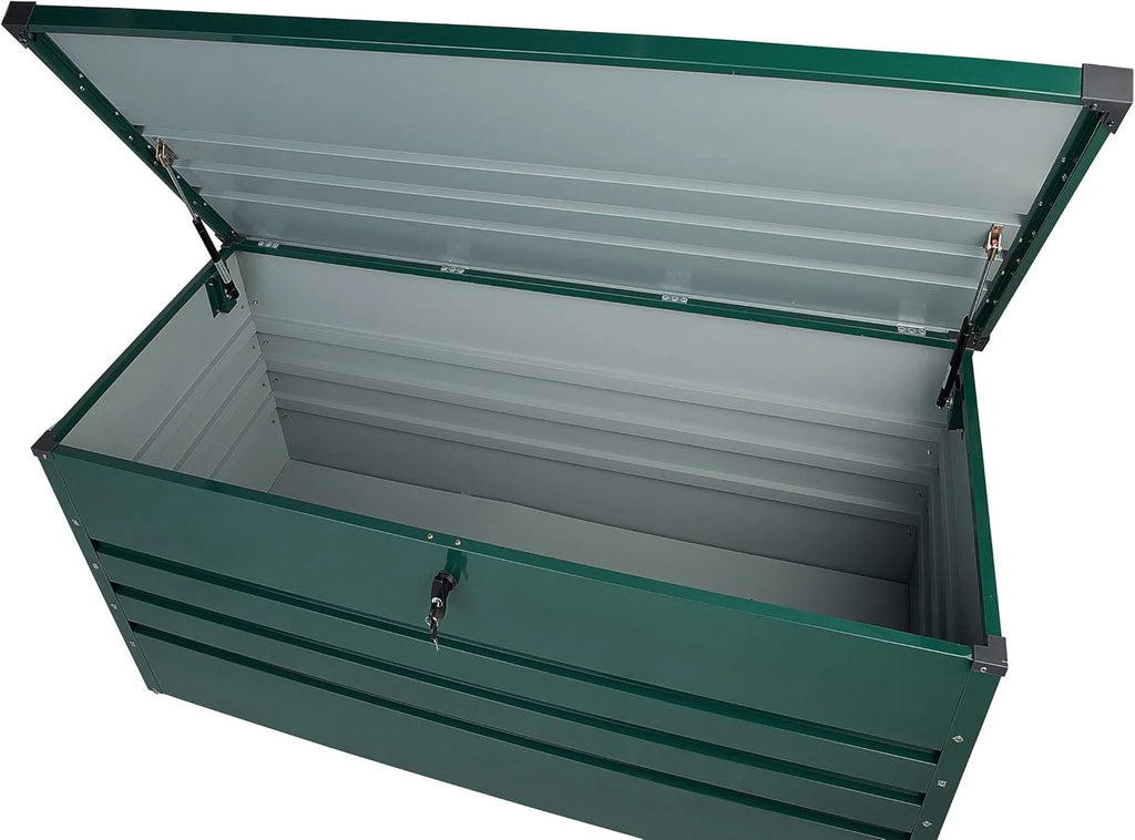 Beliani Baú de arrumação exterior de aço galvanizado verde 400L Cebrosa