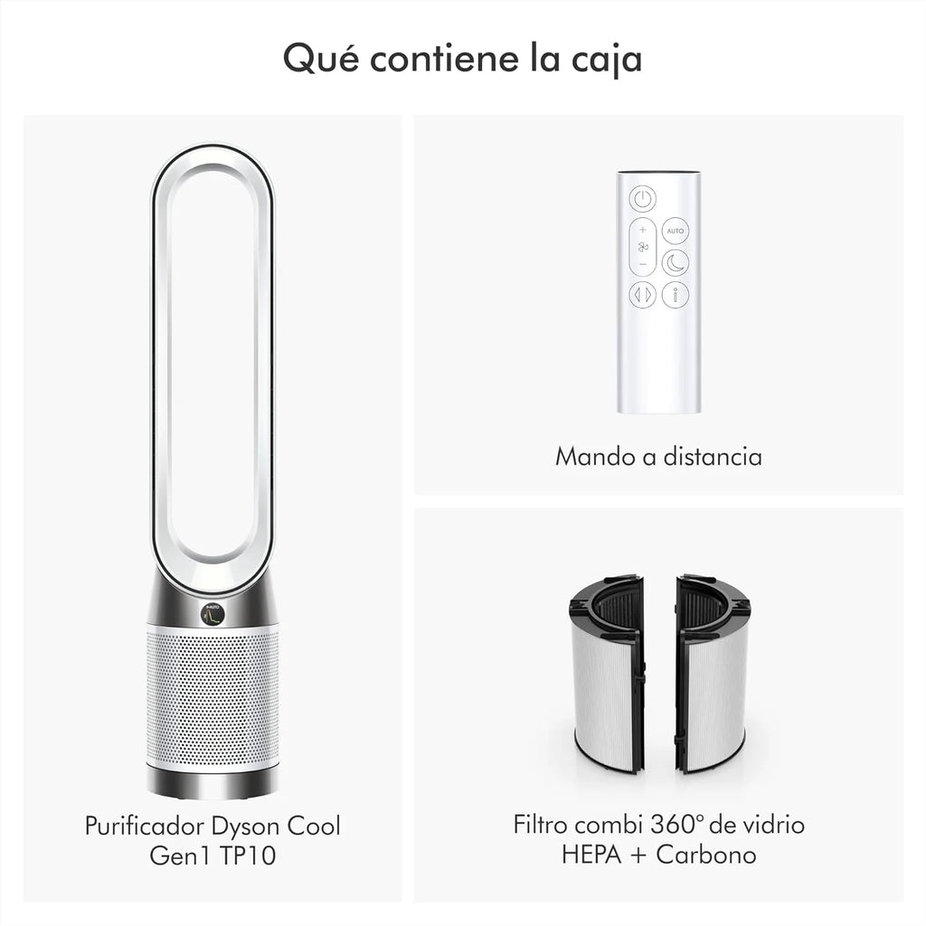 Purificador de ar e ventilador Purifier Cool Gen1 TP10 – Purificação potente, fluxo de ar refrescante (Branco)