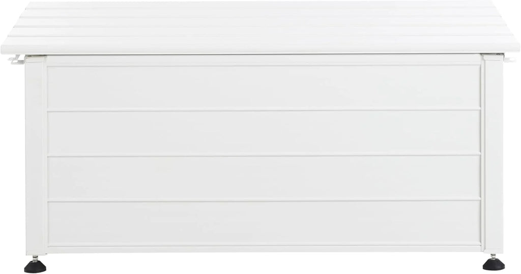 Beliani Baú de Alumínio Externo Armário de Jardim Branco 113 x 50 cm Campalto