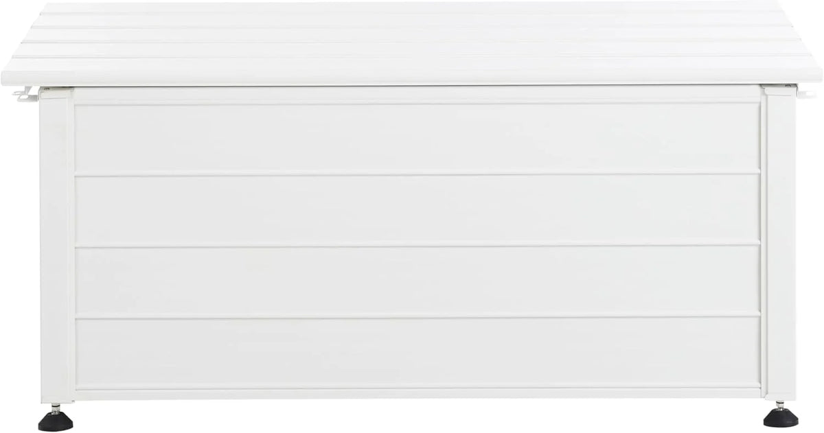 Beliani Baú de Alumínio Externo Armário de Jardim Branco 113 x 50 cm Campalto