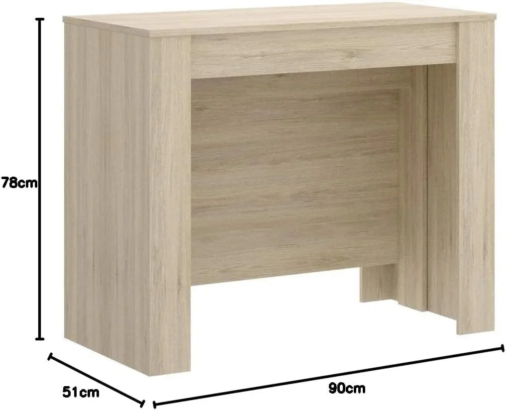 Mobelcenter - Mesa de Jantar Consola Extensível, Mesa para Sala de Estar, Hall ou Cozinha, Mesa Fole Extensível, Cor Cimento (1127)