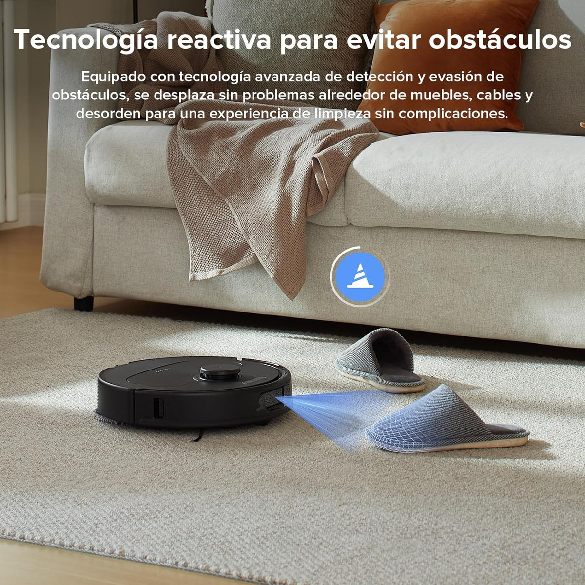 roborock Robô Aspirador Q Revo Master, 8000Pa de Sucção, Duas Esfregonas Giratórias e Eleváveis, Escovas Anti-emaranhamento, Tecnologia Reativa para Evitar Obstáculos, Navegação e Mapeamento, Preto