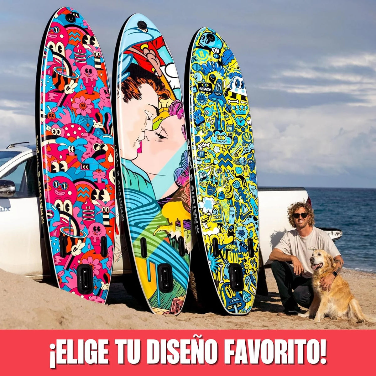 MATCHU - Prancha de SUP Inflável - Stand Up Paddle - Edição Limitada - Com Certificado - Kit Completo - 320x81x15 CM - 150 KG de Carga - Art Collection