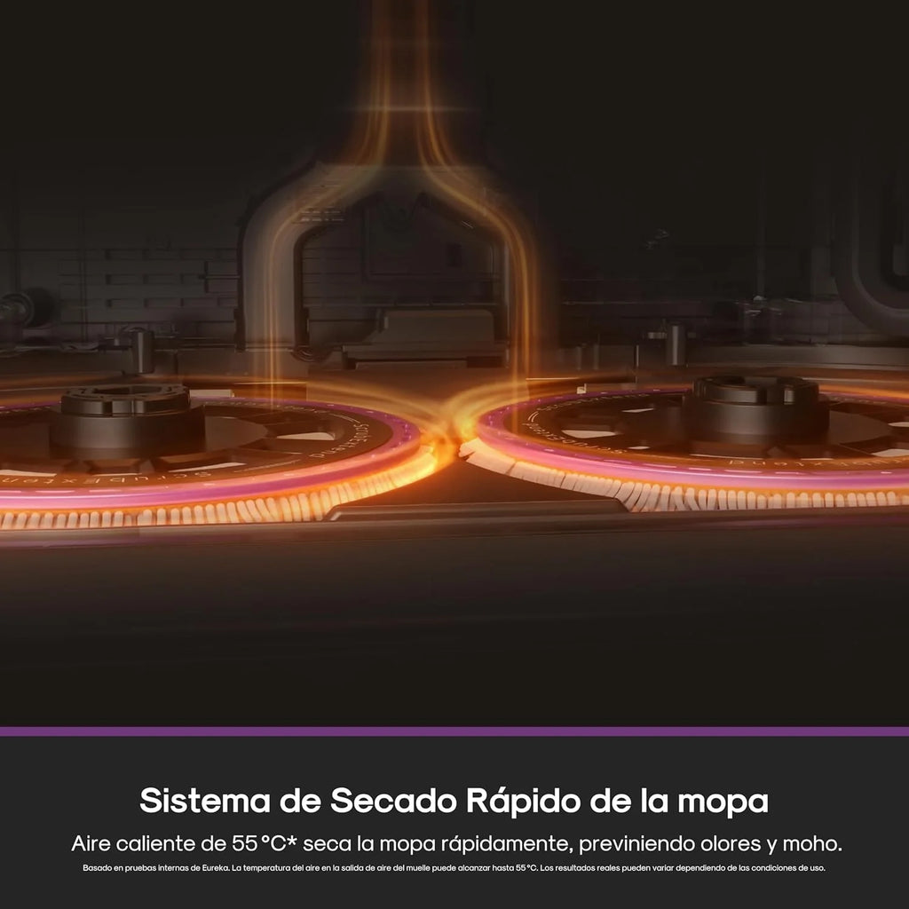 Eureka J15 EVO Ultra Robô Aspirador e Passa Pano 22KPa com Base Multifuncional, Esvaziamento e Limpeza Automáticos, Escova Antiembaraço, Secagem a Ar Quente de Panos, Limpeza Versátil de Tapetes
