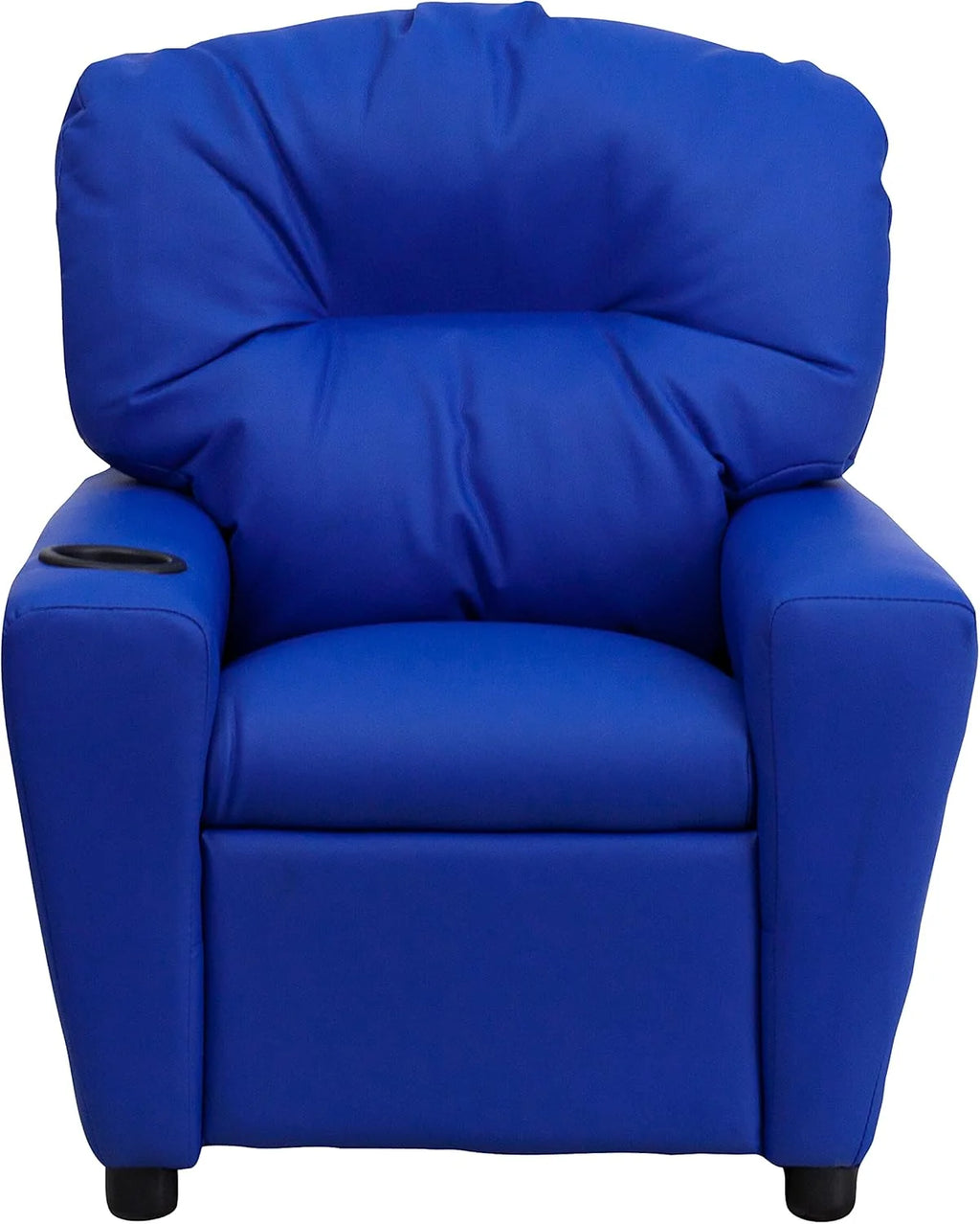 Poltrona Reclinável Infantil Contemporânea Flash Furniture com Porta-Copos, Madeira, Vinil Bege, 66,04 x 53,34 x 53,34 cm
