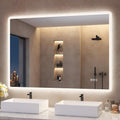 Espelho de Banheiro S'bagno com Luz 100x70cm, Espelho de Banheiro LED Bluetooth, Antiembaçante, 3 Cores, Regulável, Memória, Vidro Temperado HD, Resistente à Água IP44, Vertical/Horizontal