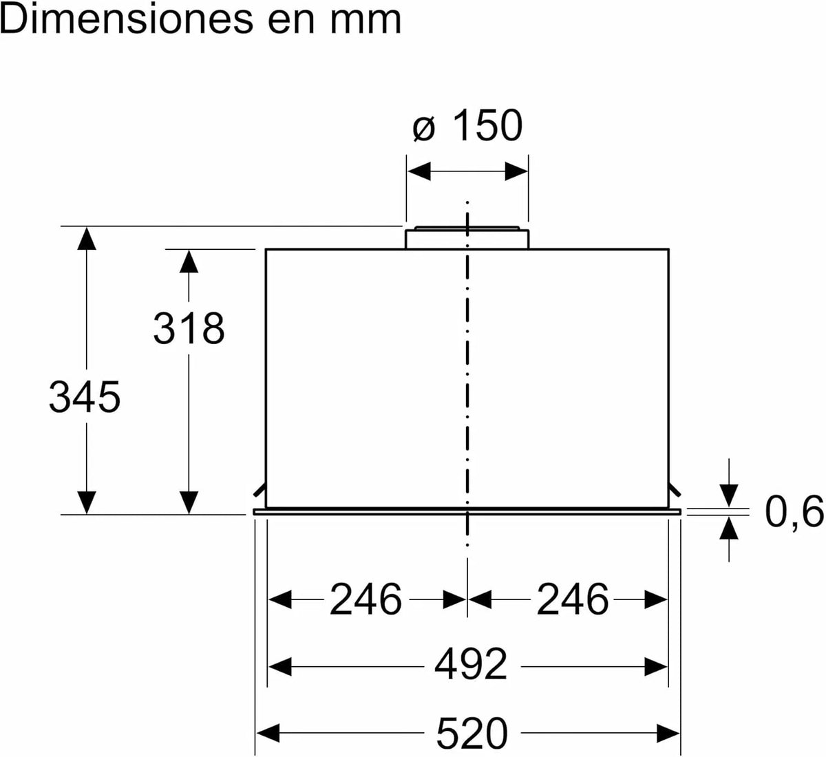 Bosch - Módulo de integração, Série 6, 52 cm de largura, Iluminação LED, aço inoxidável, DLN78PC60
