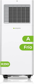 Aspes Aparelho de Ar Condicionado Portátil, 9000 BTU. AAAP900F. Só Frio, Display LED Tátil, Temporizador, Controlo Remoto, Kit de instalação de janela incluído, Classe Energética A