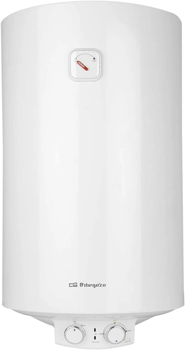 Orbegozo TRM 104 Aquecedor de água elétrico, 100 litros, baixo consumo, esmalte vitrificado, função ON/OFF, ajuste ECO, IP-X4, temperatura máx. 75ºC, instalação vertical, 1500 W
