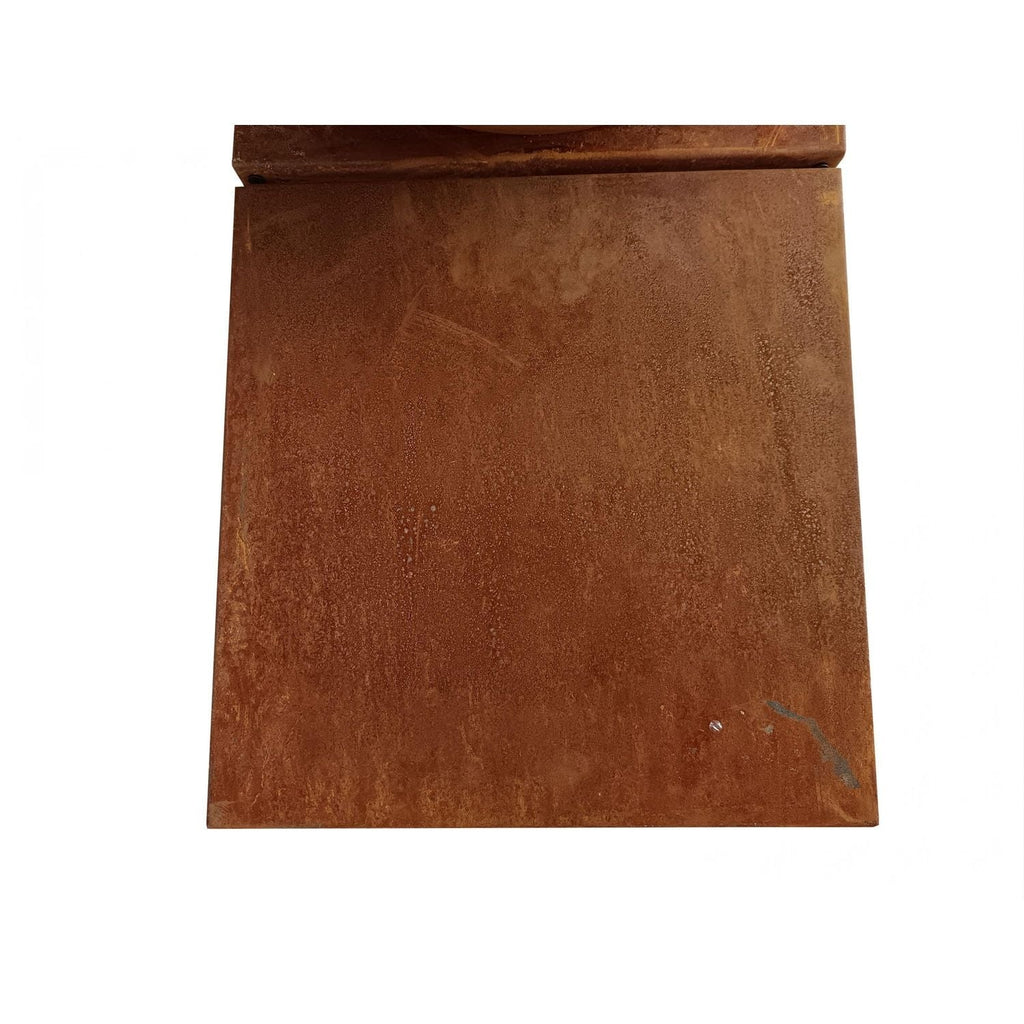 Churrasqueira de aço Corten com chapa de 60 cm